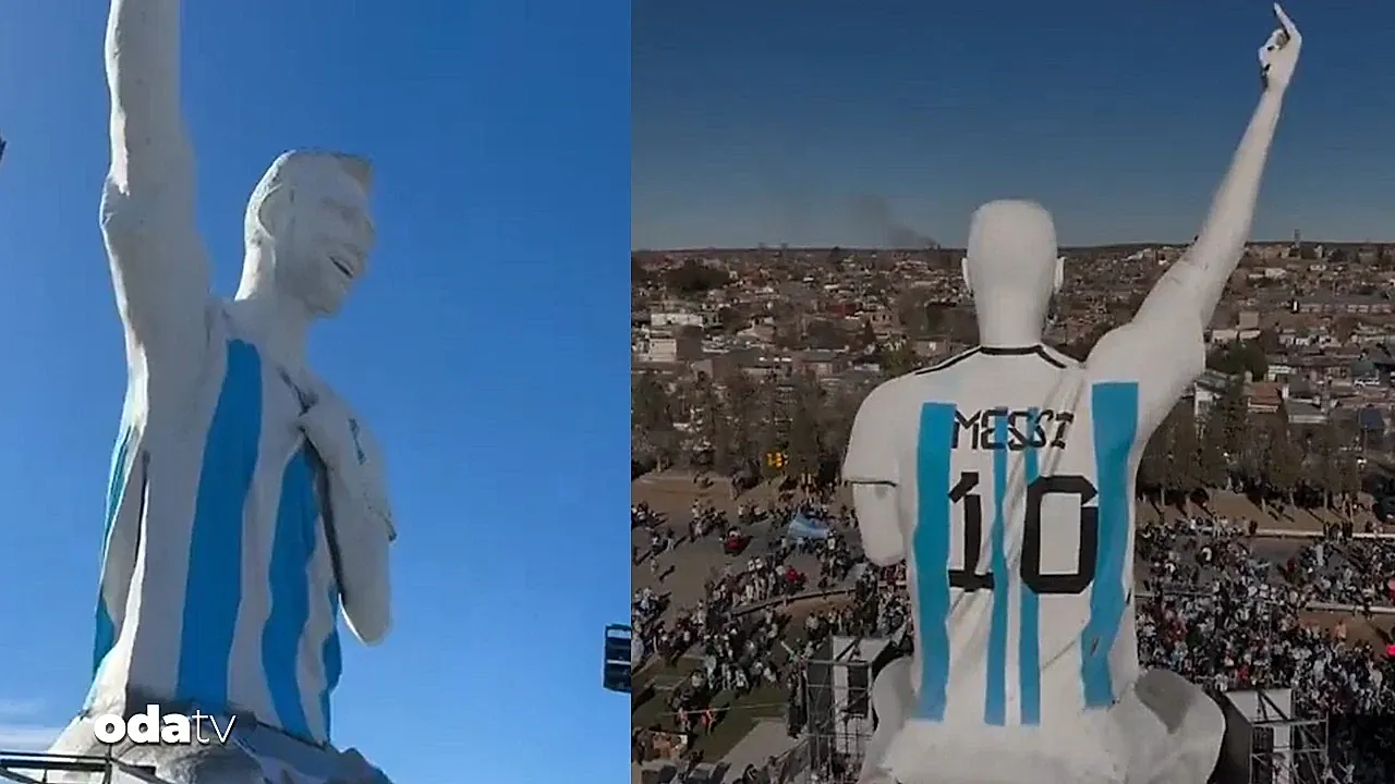 Arjantin'e 26 Metrelik Messi Heykeli Dikildi